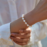 Freshwater Pearl Plated Beaded Bracelet for Women