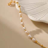 Freshwater Pearl Plated Beaded Bracelet for Women