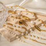 Youthway Pearl Bracelets Stainless Steel Chain High Waterproof Jewelry