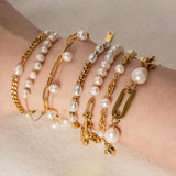 Youthway Pearl Bracelets Stainless Steel Chain High Waterproof Jewelry