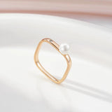 Square Pearl Ring 585 Jewelry Women