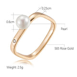 Square Pearl Ring 585 Jewelry Women