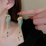 Pearl Tassel Wedding Drop Earrings Exaggerate Flower Butterfly Long Earring
