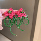 Pearl Tassel Wedding Drop Earrings Exaggerate Flower Butterfly Long Earring