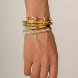 Stainless Steel Pearl Cuff Bangle Chain Jewelry
