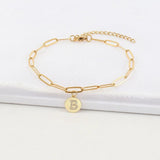 Initials Charm Bracelet Women Pave CZ Pearl Bead Bracelet Jewelry Gift