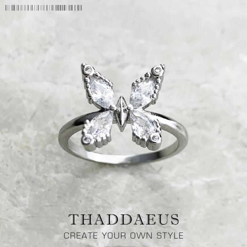 Butterfly Stones Silver Ring - Romantic Gift for Women