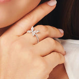 Butterfly Stones Silver Ring - Romantic Gift for Women