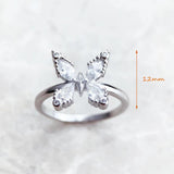 Butterfly Stones Silver Ring - Romantic Gift for Women