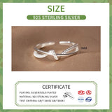 925 Silver Double Layer Zircon Weave Adjustable Ring for Women