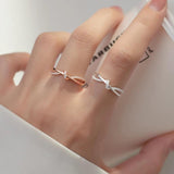 925 Silver Double Layer Zircon Weave Adjustable Ring for Women