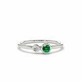 S925 Sterling Silver Wedding Rings For Women Green Stone Finger Ring