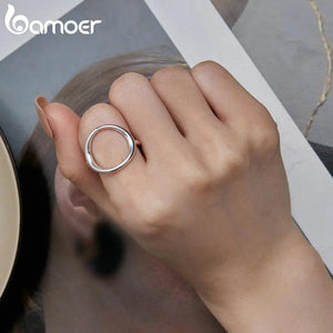 925 Silver Minimalist Round Rings for Women Wedding