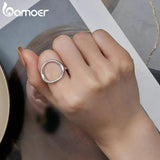 925 Silver Minimalist Round Rings for Women Wedding