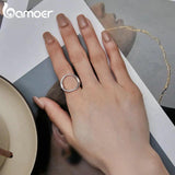 925 Silver Minimalist Round Rings for Women Wedding