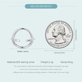 925 Silver Minimalist Round Rings for Women Wedding