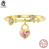 925 Silver Heart Stacking Rings 14K Plated Dainty Band