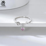 925 Silver Heart Stacking Rings 14K Plated Dainty Band