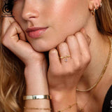 925 Silver Heart Stacking Rings 14K Plated Dainty Band