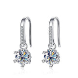 Flower Shape Moissanite Earrings S925 Silver Jewelry