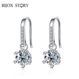Flower Shape Moissanite Earrings S925 Silver Jewelry