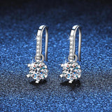 Flower Shape Moissanite Earrings S925 Silver Jewelry