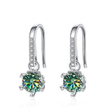 Flower Shape Moissanite Earrings S925 Silver Jewelry
