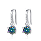 Flower Shape Moissanite Earrings S925 Silver Jewelry