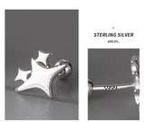 925 Silver Star Stud Earrings Women Girl Gift Banquet Jewelry
