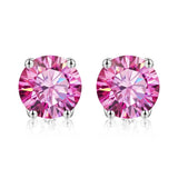 0.5-1ct D Multicolor Moissanite Stud Earrings 925 Sterling Silver Fine Jewelry