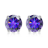 0.5-1ct D Multicolor Moissanite Stud Earrings 925 Sterling Silver Fine Jewelry