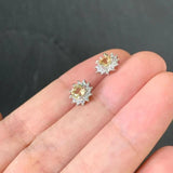925 Silver Citrine Stud Earrings Vintage Gift Jewelry