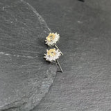 925 Silver Citrine Stud Earrings Vintage Gift Jewelry