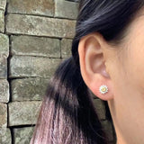925 Silver Citrine Stud Earrings Vintage Gift Jewelry