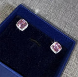 925 Silver Needle Sterling Stud Earrings CZ Engagement Bridal Wedding CCE643