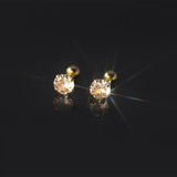 925 Silver Yellow Zircon Ear Bone Piercing Stud Earrings