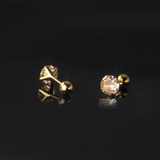 925 Silver Yellow Zircon Ear Bone Piercing Stud Earrings