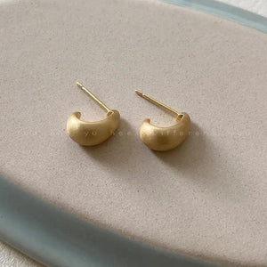 925 Silver Water Drop Matte Stud Earrings for Women