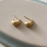 925 Silver Water Drop Matte Stud Earrings for Women