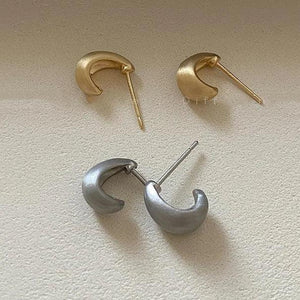925 Silver Water Drop Matte Stud Earrings for Women