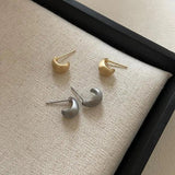 925 Silver Water Drop Matte Stud Earrings for Women