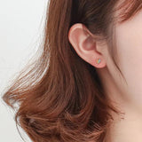 Rainbow Heart Stud Earrings 925 Silver Girlfriend Gift