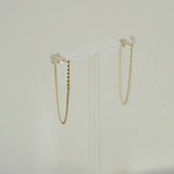 925 Silver Tassel Chain Stud Earrings Women Jewelry