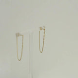 925 Silver Tassel Chain Stud Earrings Women Jewelry