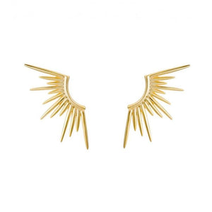 925 Sterling Silver Sun Rays Stud Earrings Zircon Jewelry