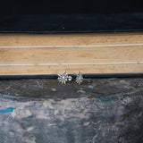 925 Silver Spider Web Stud Earrings Gothic Style