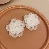 Acrylic Flower Crystal Stud Earring 925 Silver Needle Piercing Women Jewelry