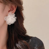 Acrylic Flower Crystal Stud Earring 925 Silver Needle Piercing Women Jewelry