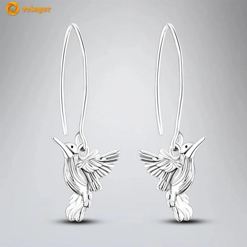 925 Silver Crested Bird Earrings for Women