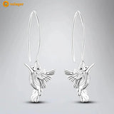 925 Silver Crested Bird Earrings for Women
